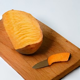 a peeled sweet potato.