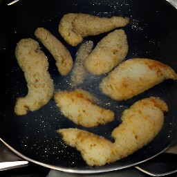 beyond chicken strips that have been cooked in a skillet with olive oil for 3 minutes.