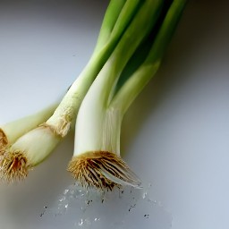 the green onion is rinsed.