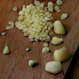 peeled and chopped garlic.