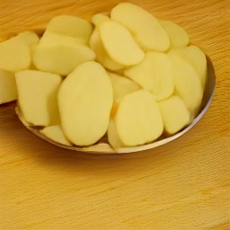 sliced potatoes.