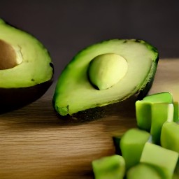 the avocado is cut into cubes.