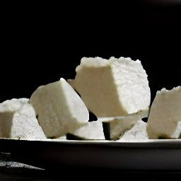 the ricotta cheese in cubes.