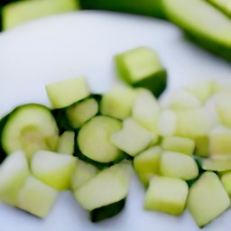 peeled and minced garlic and chopped zucchinis.