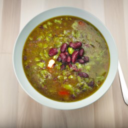 

This delicious, gluten-free, eggs-free and soy-free veggie and pesto soup is the perfect Italian dinner - combining zucchinis, frozen peas, kidney beans with European vegetables and beans & grains!