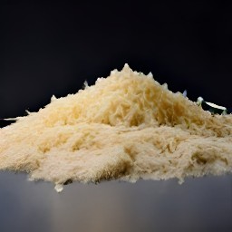 the parmesan cheese is shredded using a grater.