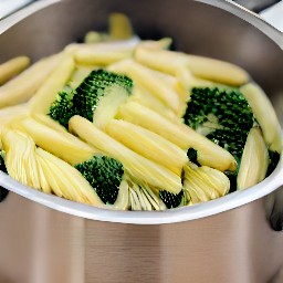a cooked dish with broccoli.