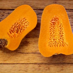 half a butternut squash with no seeds.
