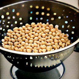 the chickpeas drained of any water or liquid.
