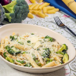 
This creamy veggie pasta is an Italian dinner made of penne, broccolis, snow peas, zucchinis and flavorful cream cheese and parmesan - perfect for those who are eggs-free, nuts-free or soy-free.