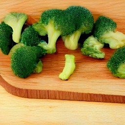 cut broccolis into florets, then diced zucchini.