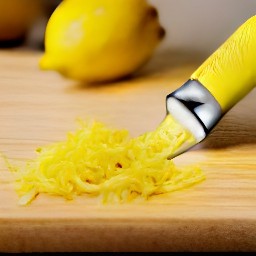 the lemon zest is used as a garnish.