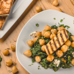 

A tasty, gluten-free Mediterranean lunch of spiced chickpeas with halloumi cheese and red bell peppers - a light and nutritious Arabic recipe.