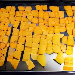 the butternut squash is in a baking tray with olive oil, sage, salt and pepper.