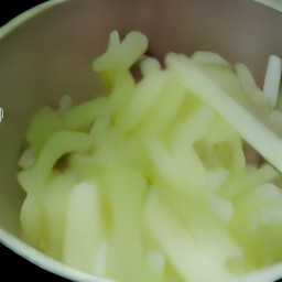 a peeled and chopped onion.
