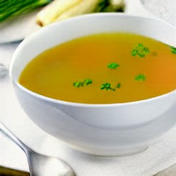 a sauce made from vegetable broth and lemon juice.