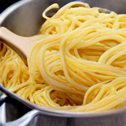 cooked egg tagliolini.