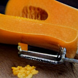 a peeled butternut squash.