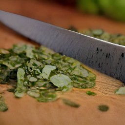 finely chopped spearmint and basil.