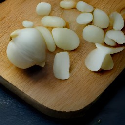 onions and garlic that have been peeled.