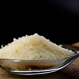 the output is grated parmesan cheese.