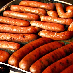 the sausages covered in a light layer of oil.