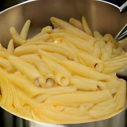 a cooked penne pasta.