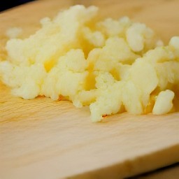 a crushed garlic.