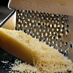 the output is grated parmesan cheese.