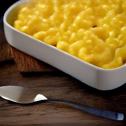 a cheesy pasta dish with crispy bread cubes.