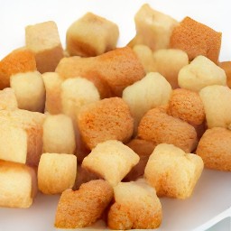 crispy bread cubes.