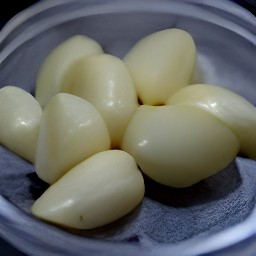 a peeled garlic clove.
