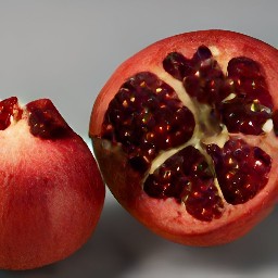 a bowl of pomegranate seeds.