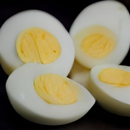 two egg halves.