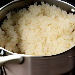 cooked long grain rice.