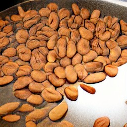 a small frying pan full of lightly toasted almonds.