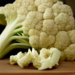 chopped leeks and cauliflower.