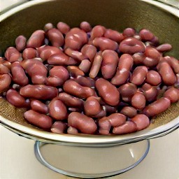 the kidney beans are drained.