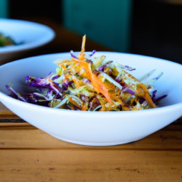 
Veggie slaw is a vegan, gluten free and allergy-friendly side dish from Europe. It is made of crisp cabbage and red cabbage, making it a light salad for any meal.