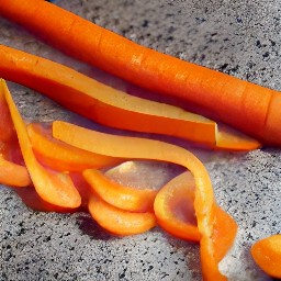 this action will result in long ribbons being peeled from the carrots.