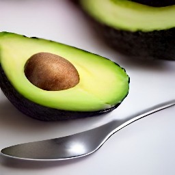the avocado is now destoned and peeled.