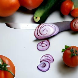 chopped red onions, cucumbers, tomatoes, and coriander.