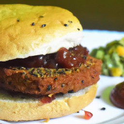 

This lactose-free vegetarian Indian bean burger is a delicious lunch option for Asian cuisine lovers. Enjoy the unique combination of flavorful beans and soft burger buns!