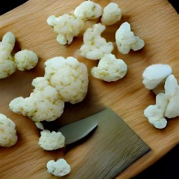 cauliflower that is trimmed and cut into small pieces.
