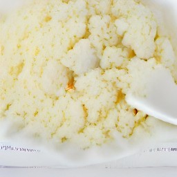 the cauliflower rice on a dry towel and will have less moisture.