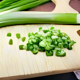 chopped scallion, spinach, and watercress.