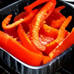 the roasting tin in the oven for 8 minutes.