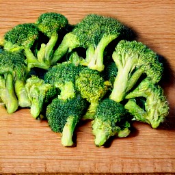 the broccoli florets are cut.