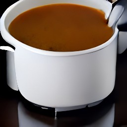 -the cooked soup  -0.4 cups of vegetable broth  -a hand blender