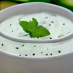 yogurt, cucumbers, spearmint, salt, pepper